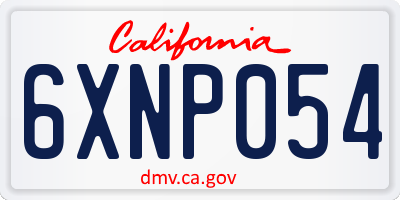 CA license plate 6XNP054