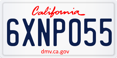 CA license plate 6XNP055