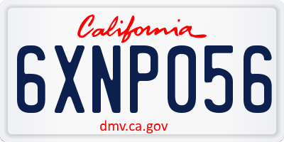 CA license plate 6XNP056