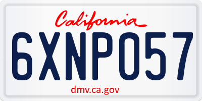 CA license plate 6XNP057