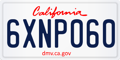 CA license plate 6XNP060