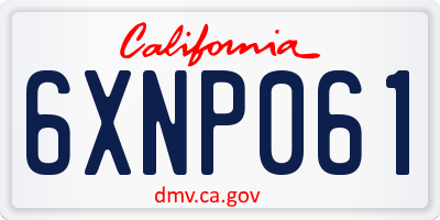 CA license plate 6XNP061