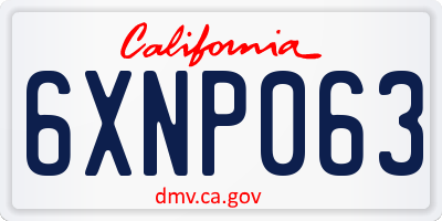 CA license plate 6XNP063
