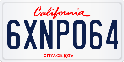 CA license plate 6XNP064
