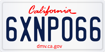 CA license plate 6XNP066