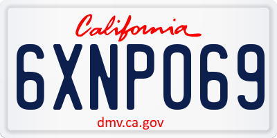 CA license plate 6XNP069
