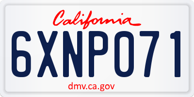 CA license plate 6XNP071