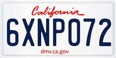 CA license plate 6XNP072