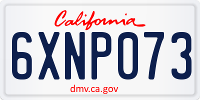 CA license plate 6XNP073