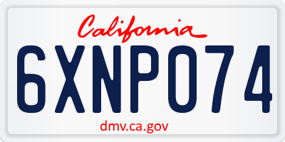 CA license plate 6XNP074