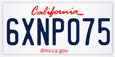 CA license plate 6XNP075