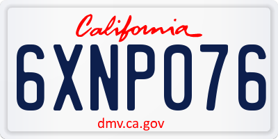 CA license plate 6XNP076