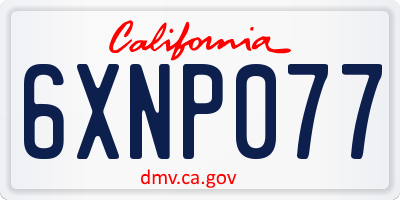 CA license plate 6XNP077