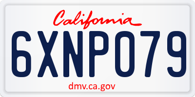 CA license plate 6XNP079