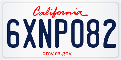 CA license plate 6XNP082