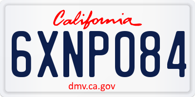 CA license plate 6XNP084