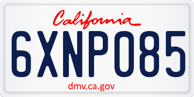 CA license plate 6XNP085