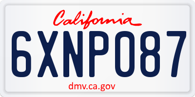 CA license plate 6XNP087