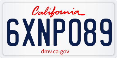 CA license plate 6XNP089