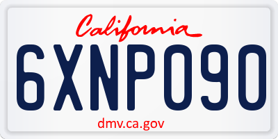 CA license plate 6XNP090