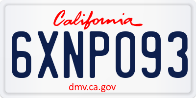 CA license plate 6XNP093