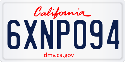 CA license plate 6XNP094