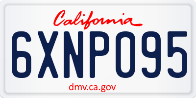 CA license plate 6XNP095