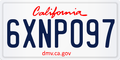 CA license plate 6XNP097