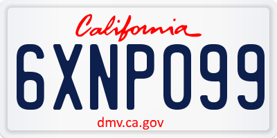 CA license plate 6XNP099