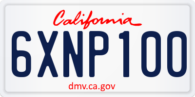 CA license plate 6XNP100