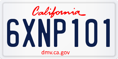 CA license plate 6XNP101