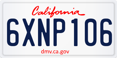 CA license plate 6XNP106