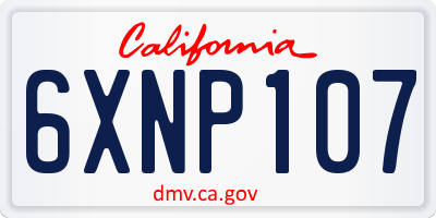CA license plate 6XNP107