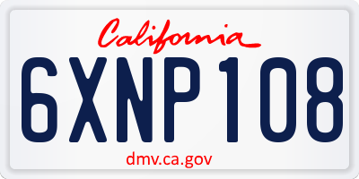 CA license plate 6XNP108