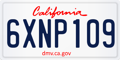 CA license plate 6XNP109