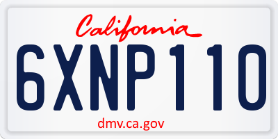 CA license plate 6XNP110