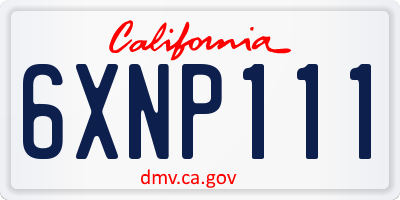 CA license plate 6XNP111