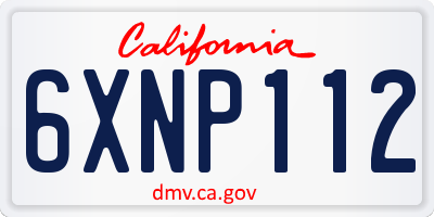 CA license plate 6XNP112