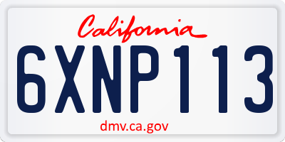 CA license plate 6XNP113