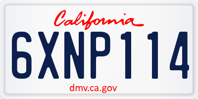 CA license plate 6XNP114