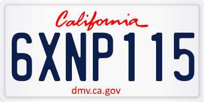 CA license plate 6XNP115