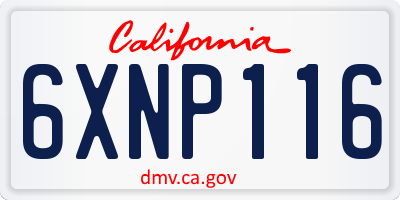 CA license plate 6XNP116
