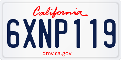 CA license plate 6XNP119