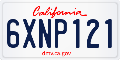 CA license plate 6XNP121