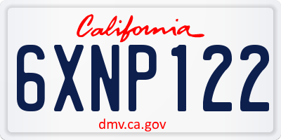 CA license plate 6XNP122