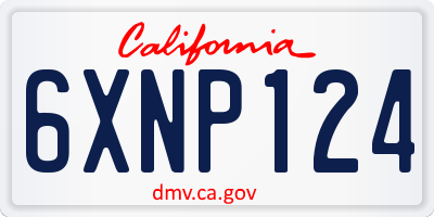 CA license plate 6XNP124
