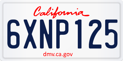 CA license plate 6XNP125