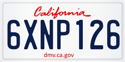 CA license plate 6XNP126
