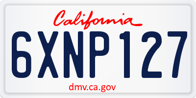 CA license plate 6XNP127