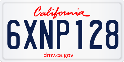 CA license plate 6XNP128